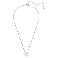Collier Idyllia avec Flocon de Neige en Métal Rhodié et Cristaux Swarovski - 38 - 45 cm. Color: blanc | Doucet Latendresse