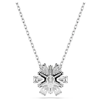 Collier Idyllia avec Flocon de Neige en Métal Rhodié et Cristaux Swarovski - 38 - 45 cm. Color: blanc | Doucet Latendresse