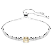 Bracelet Tennis Matrix en Métal Rhodié avec Cristaux Swarovski - 24cm. Color: blanc | Doucet Latendresse