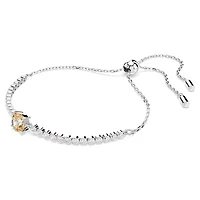 Bracelet Tennis Matrix en Métal Rhodié avec Cristaux Swarovski - 24cm. Color: blanc | Doucet Latendresse