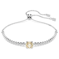 Bracelet Ajustable Plaqué Rhodium avec Cristaux Blancs et Champagne. Color: blanc | Doucet Latendresse