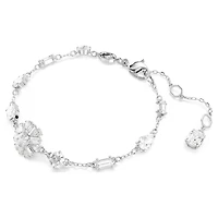 Bracelet Idyllia en Métal Rhodié avec Cristaux Swarovski - 15.5 - 19.5 cm. Color: blanc | Doucet Latendresse