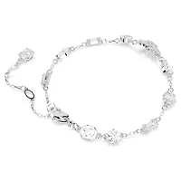 Bracelet Idyllia en Métal Rhodié avec Cristaux Swarovski - 15.5 - 19.5 cm. Color: blanc | Doucet Latendresse