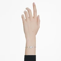 Bracelet Idyllia en Métal Rhodié avec Cristaux Swarovski - 15.5 - 19.5 cm. Color: blanc | Doucet Latendresse