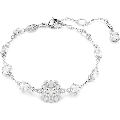 Rhodium Plated Snowflake Bracelet with Crystals. Color: white | Doucet Latendresse
