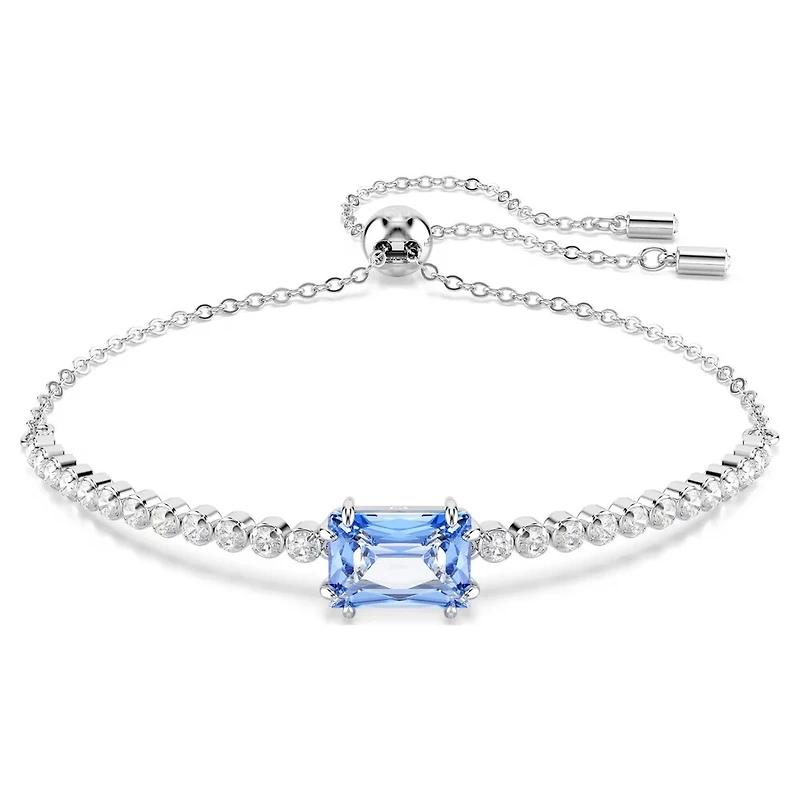Bracelet Tennis Matrix en Métal Rhodié avec Cristaux Swarovski - 9.5