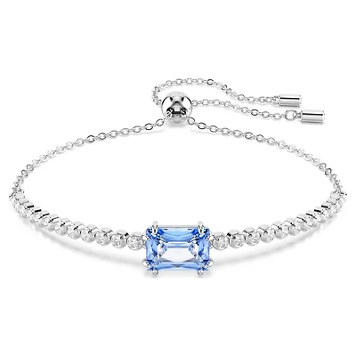 Bracelet Tennis Matrix en Métal Rhodié avec Cristaux Swarovski - 9.5