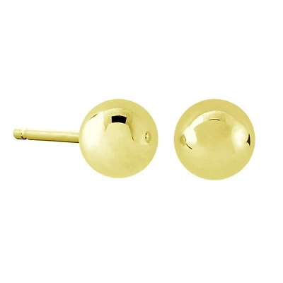 Boucles d'oreilles billes de 7mm à tiges fixes - Or jaune 10K. Color: jaune | Doucet Latendresse
