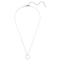 Collier Matrix en Métal Rhodié avec Perle et Cristaux Swarovski - 38 - 45 cm. Color: blanc | Doucet Latendresse