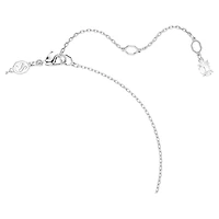Collier Matrix en Métal Rhodié avec Perle et Cristaux Swarovski - 38 - 45 cm. Color: blanc | Doucet Latendresse