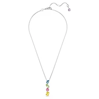 Collier Gema Y en Métal Rhodié avec Cristaux Swarovski - 38 - 45 cm. Color: blanc | Doucet Latendresse