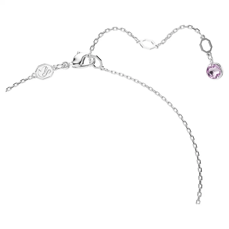 Collier Gema Y en Métal Rhodié avec Cristaux Swarovski - 38 - 45 cm. Color: blanc | Doucet Latendresse