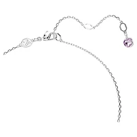 Collier Gema Y en Métal Rhodié avec Cristaux Swarovski - 38 - 45 cm. Color: blanc | Doucet Latendresse