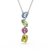 Collier Gema Y en Métal Rhodié avec Cristaux Swarovski - 45cm. Color: blanc | Doucet Latendresse