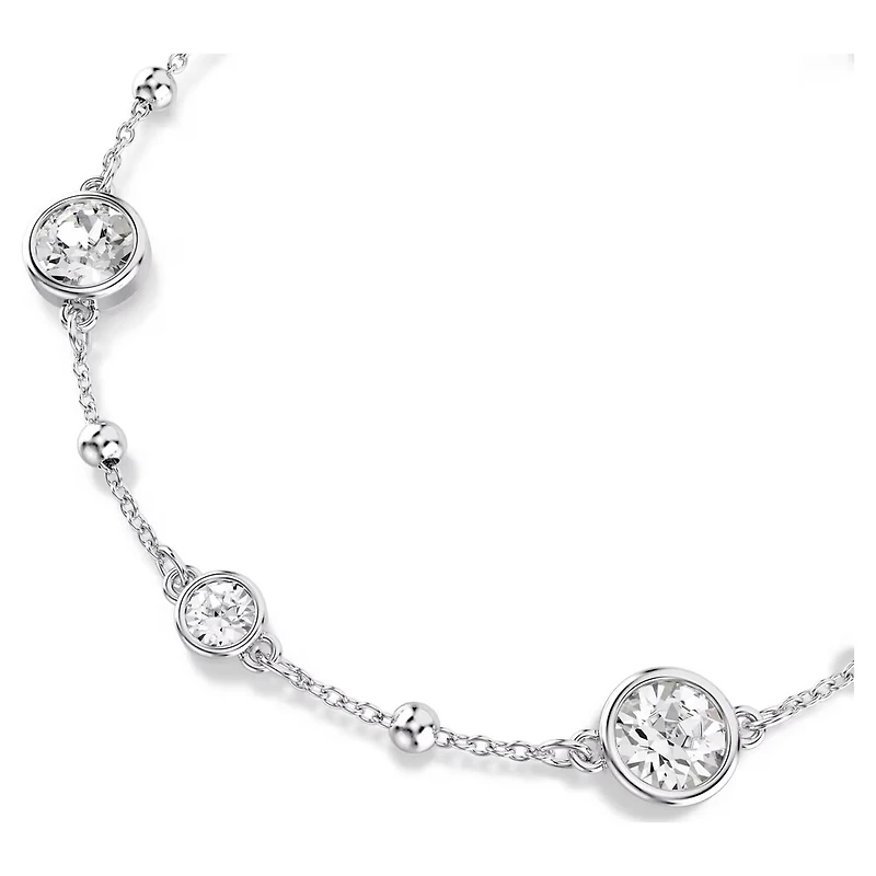 Bracelet Imber en Métal Rhodié avec Cristaux Swarovski - 16.5 - 19.5 cm. Color: blanc | Doucet Latendresse