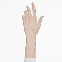 Bracelet Imber en Métal Rhodié avec Cristaux Swarovski - 16.5 - 19.5 cm. Color: blanc | Doucet Latendresse