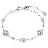 Bracelet Imber en Métal Rhodié avec Cristaux Swarovski - 16.5 - 19.5 cm. Color: blanc | Doucet Latendresse