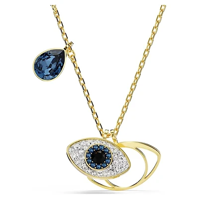 Symbolica Evil Eye Necklace in Gold Plated Metal with Swarovski Crystals - 38 - 45 cm. Color: yellow | Doucet Latendresse