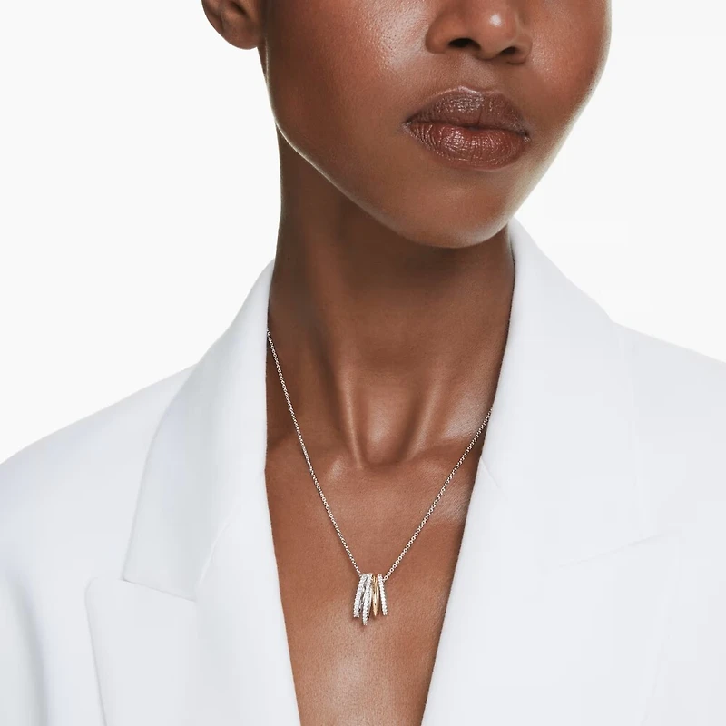 Collier Hyperbola en Métal Finition Mix avec Cristaux Swarovski - 38 - 45 cm. Color: 2 tons | Doucet Latendresse