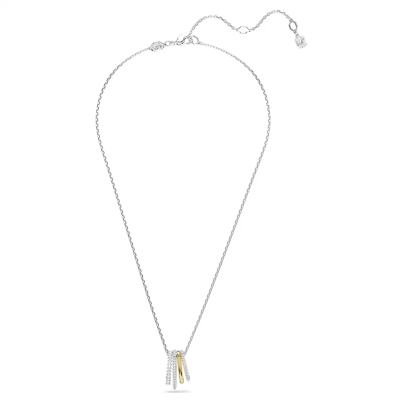 Collier Hyperbola en Métal Finition Mix avec Cristaux Swarovski - 38 - 45 cm. Color: 2 tons | Doucet Latendresse