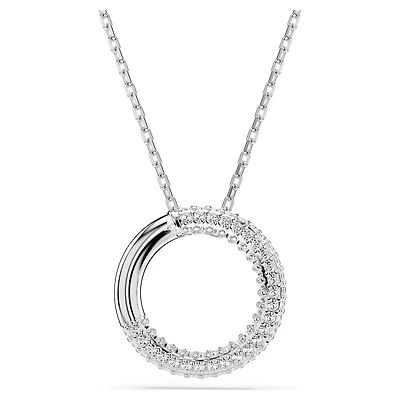 Collier Dextera en Métal Rhodié avec Cristaux Swarovski - 50 - 57 cm. Color: blanc | Doucet Latendresse