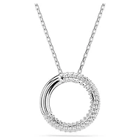 Collier Dextera en Métal Rhodié avec Cristaux Swarovski - 50 - 57 cm. Color: blanc | Doucet Latendresse