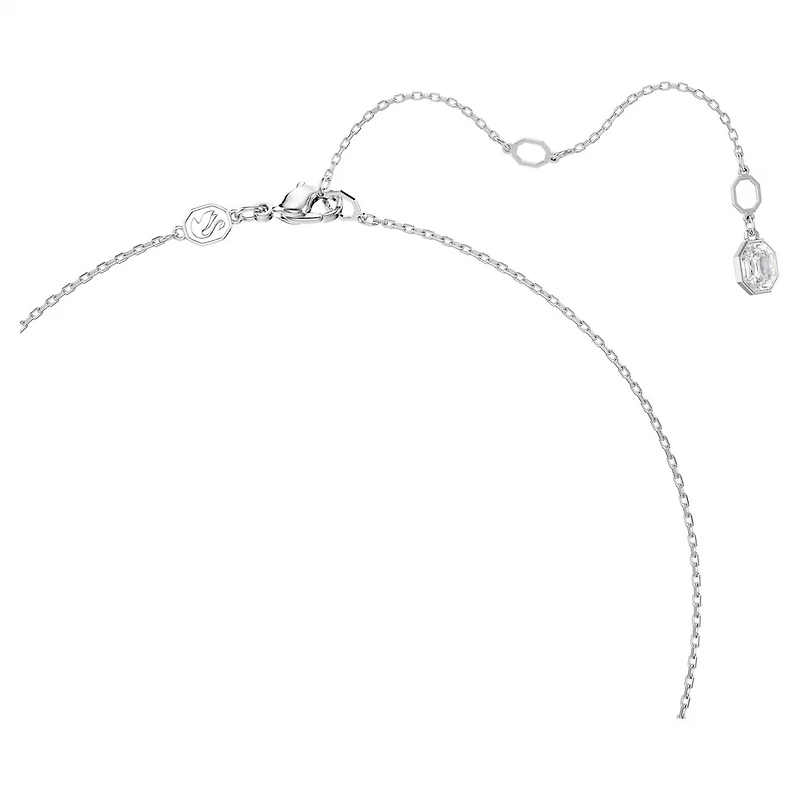 Collier Dextera en Métal Rhodié avec Cristaux Swarovski - 50 - 57 cm. Color: blanc | Doucet Latendresse