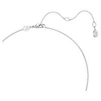 Collier Dextera en Métal Rhodié avec Cristaux Swarovski - 50 - 57 cm. Color: blanc | Doucet Latendresse