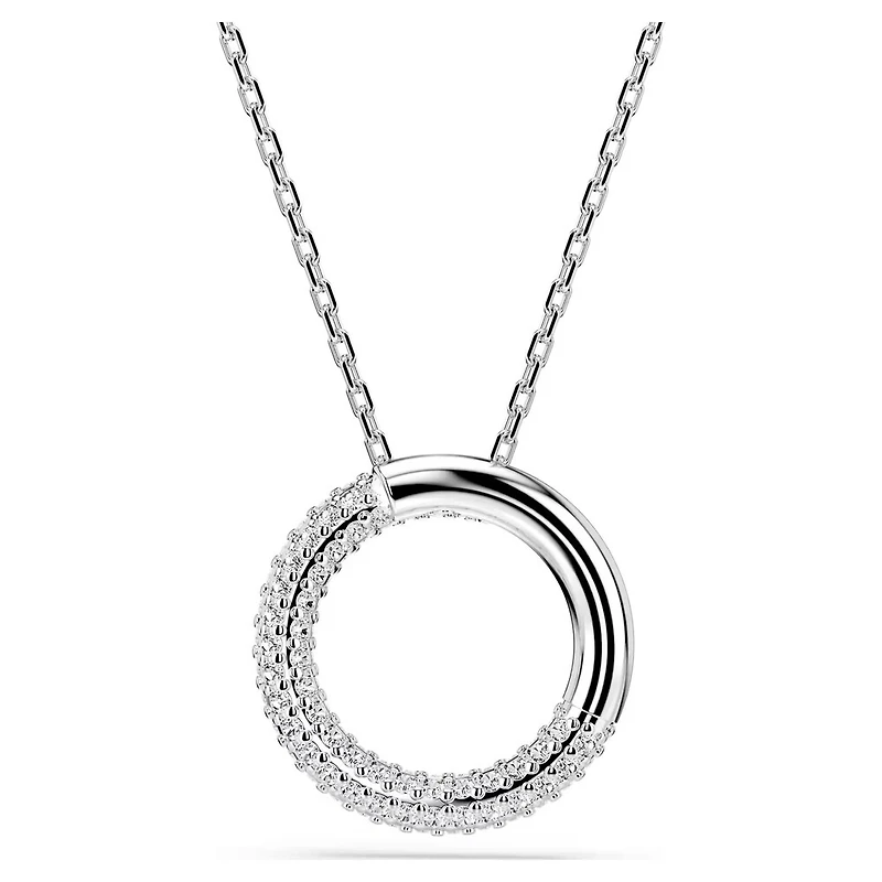 Collier Dextera en Métal Rhodié avec Cristaux Swarovski - 50 - 57 cm. Color: blanc | Doucet Latendresse