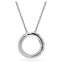 Collier Dextera en Métal Rhodié avec Cristaux Swarovski - 50 - 57 cm. Color: blanc | Doucet Latendresse