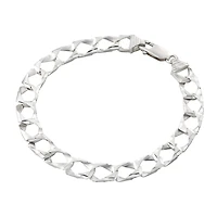 Bracelet à Maillons Gourmette en Argent Sterling. Color: blanc | Doucet Latendresse