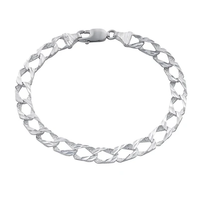 Bracelet à Mailles Gourmette en Argent Sterling. Color: blanc | Doucet Latendresse