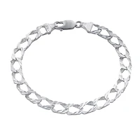 Bracelet à Mailles Gourmette en Argent Sterling. Color: blanc | Doucet Latendresse