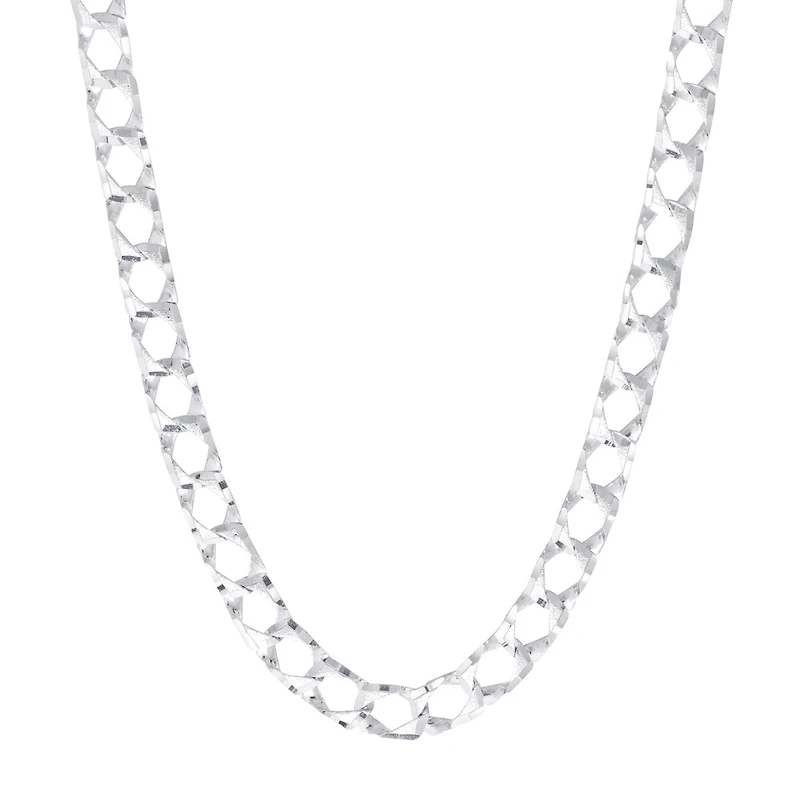 Collier Chaîne Gourmette en Argent Sterling. Color: blanc | Doucet Latendresse