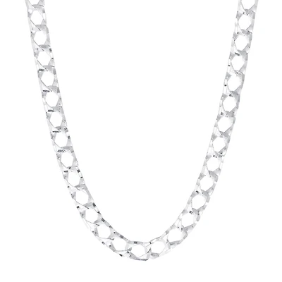 Collier Chaîne Gourmette en Argent Sterling. Color: blanc | Doucet Latendresse