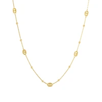Collier Chaîne à Billes et Maillons Ovales en Or Jaune 10K - 17