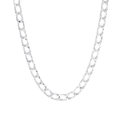 Sterling Silver Curb Chain Necklace – 22