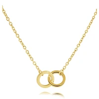 Collier Anneaux Entrelacés en Acier Inoxydable Doré – 18