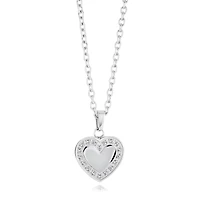 Collier Pendentif Cœur en Acier Inoxydable avec Zircon Cubique – 18