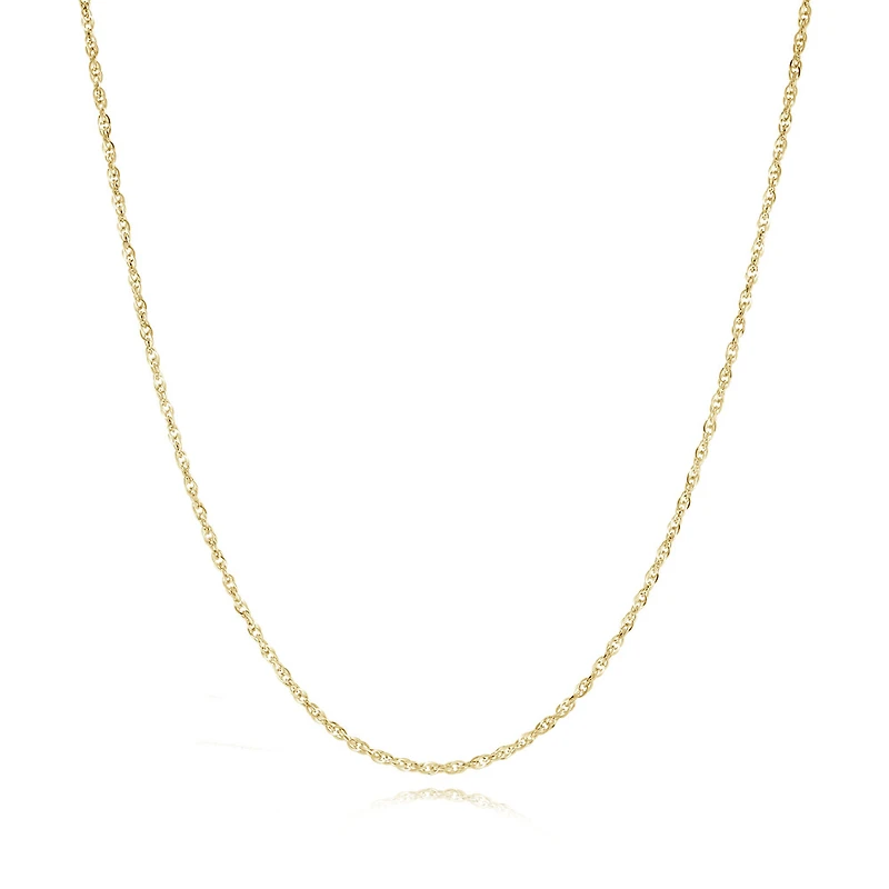 Collier Chaîne Corde en Acier Inoxydable Doré 1.7 mm – 18
