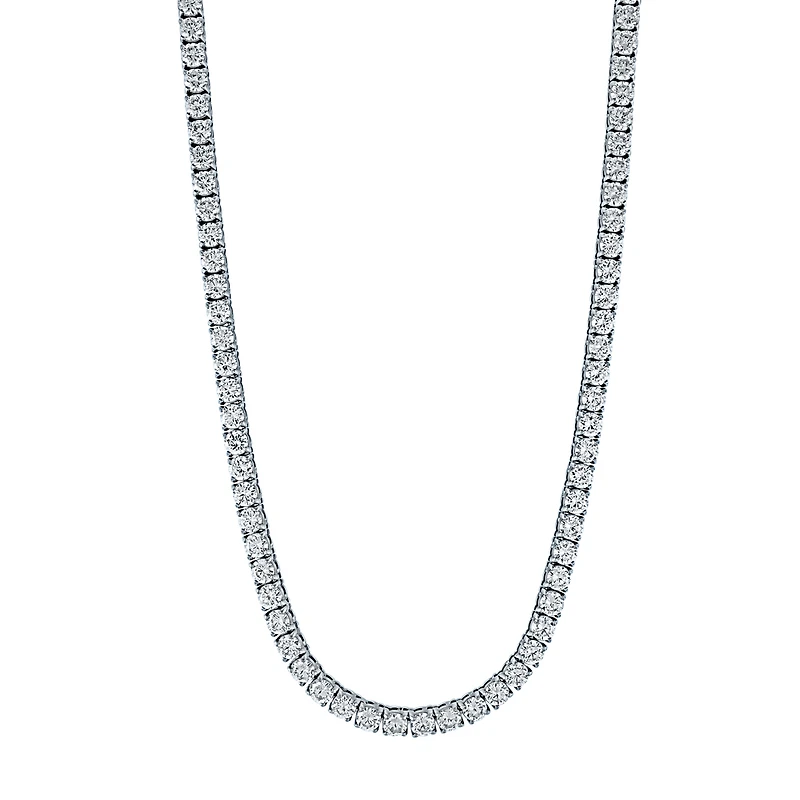 Collier Tennis en Acier Inoxydable avec Zircon Cubique – 18
