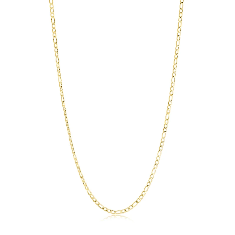 Collier Chaîne Figaro en Acier Inoxydable Doré – 3 mm, 18 