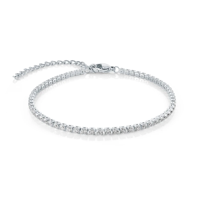 Bracelet Tennis en Acier Inoxydable avec Zircon Cubique – 7