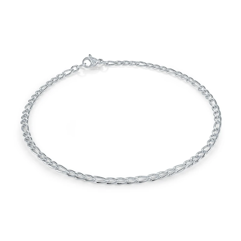 Stainless Steel Figaro Chain Anklet – 9