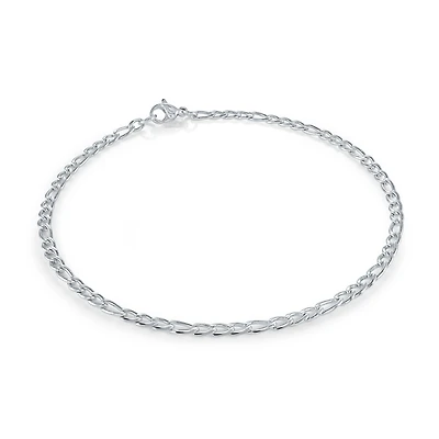 Stainless Steel Figaro Chain Anklet – 9