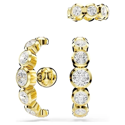 Imber Ear Cuffs in Gold Plated Metal with Swarovski Crystals - 2.6 x 0.7 cm. Color: yellow | Doucet Latendresse