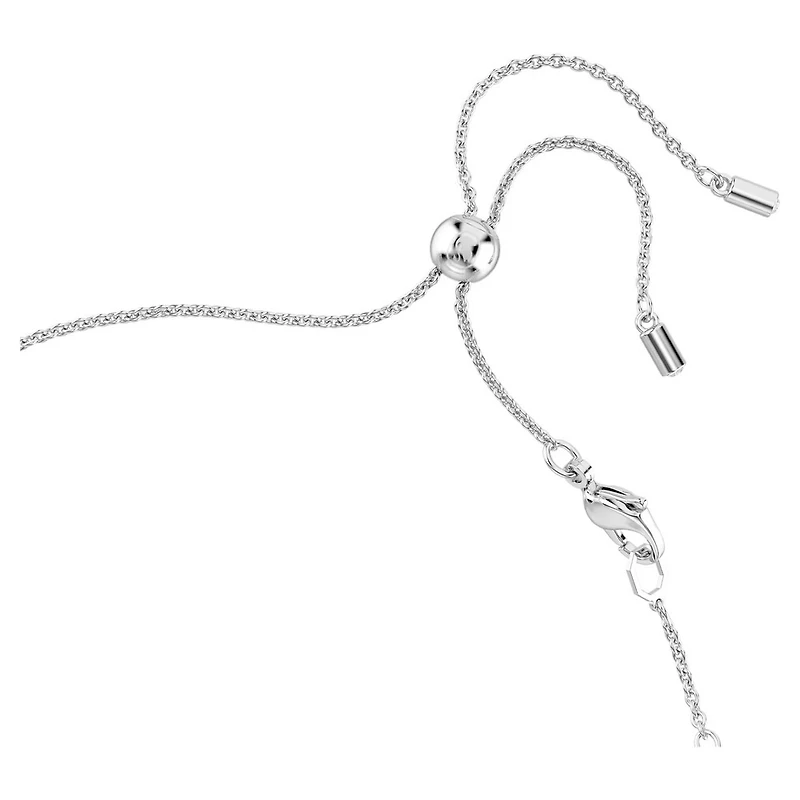 Ras-de-cou Matrix en Métal Rhodié avec Cristaux Swarovski - 30 - 42.5 cm. Color: blanc | Doucet Latendresse