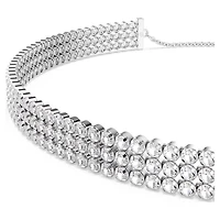 Ras-de-cou Matrix en Métal Rhodié avec Cristaux Swarovski - 30 - 42.5 cm. Color: blanc | Doucet Latendresse