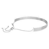 Ras-de-cou Matrix en Métal Rhodié avec Cristaux Swarovski - 30 - 42.5 cm. Color: blanc | Doucet Latendresse