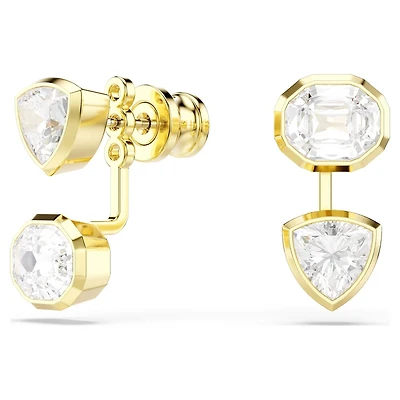 Boucle d'Oreilles Imber en Métal Plaqué Or avec Cristaux Swarovski - 1.6 x 0.8 cm. Color: jaune | Doucet Latendresse
